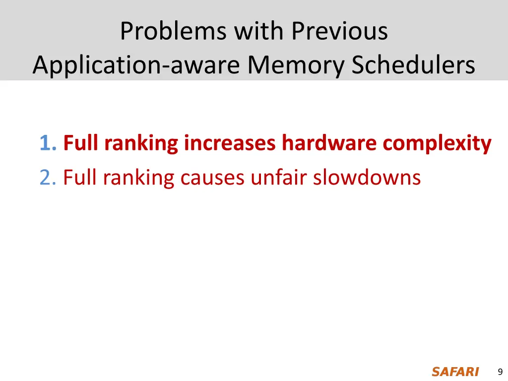 problems with previous application aware memory 1