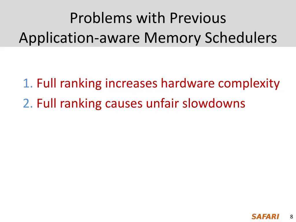 problems with previous application aware memory