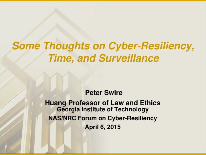 some thoughts on cyber resiliency time