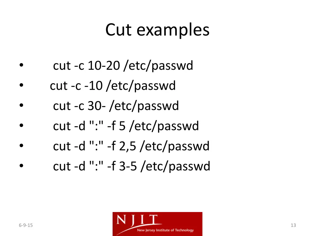 cut examples
