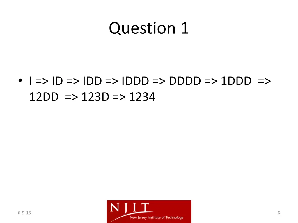 question 1