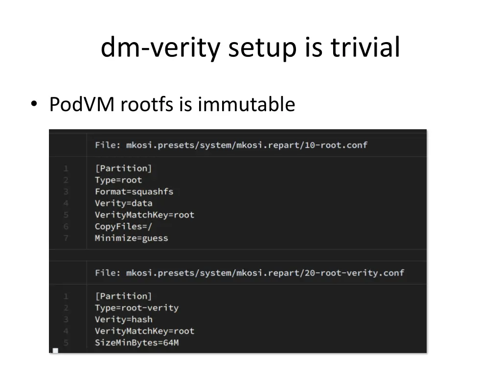 dm verity setup is trivial