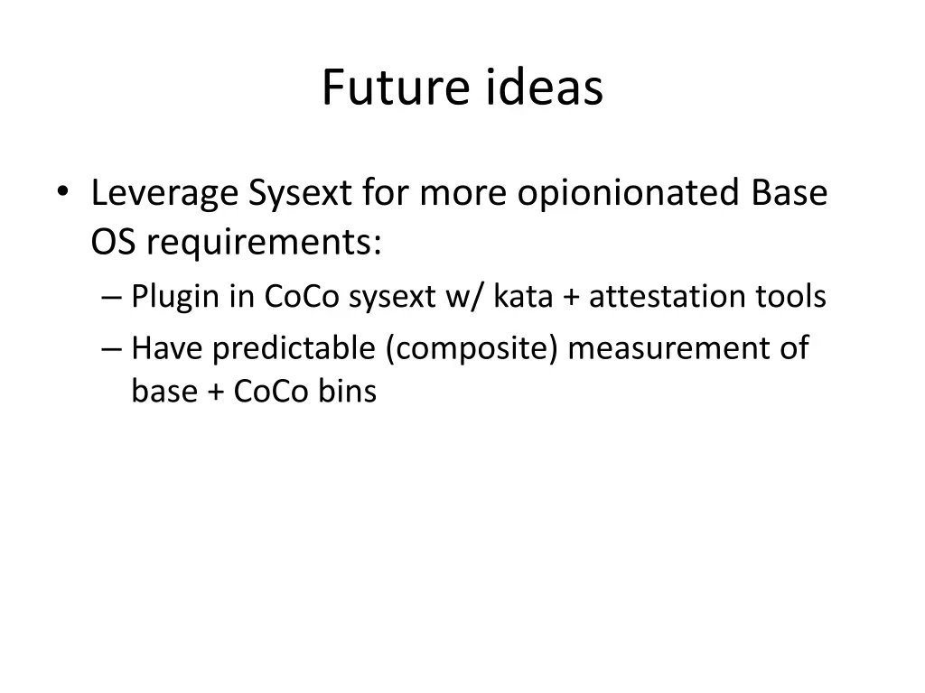 future ideas