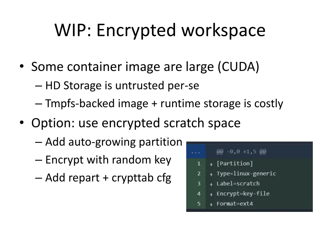 wip encrypted workspace