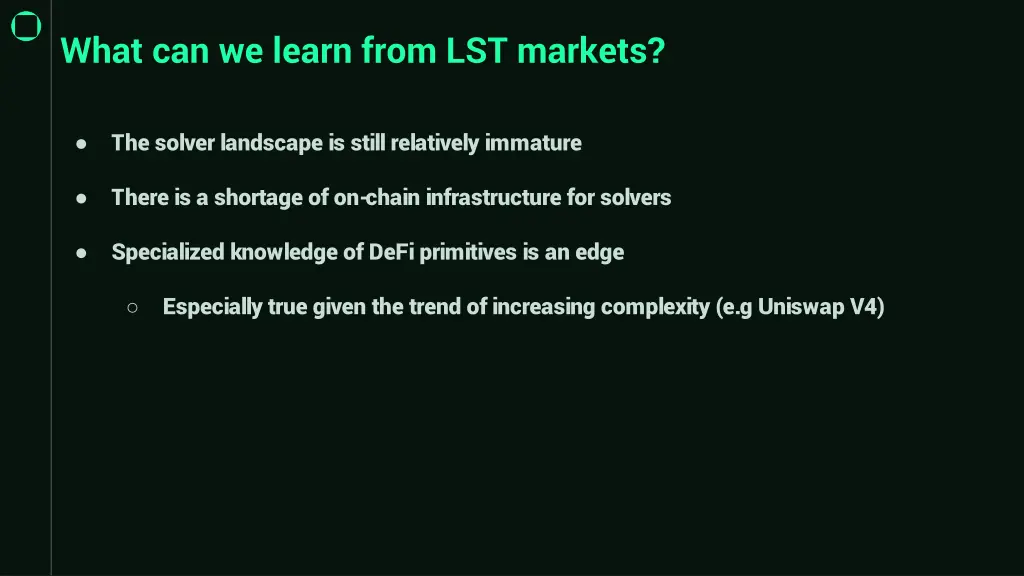 what can we learn from lst markets
