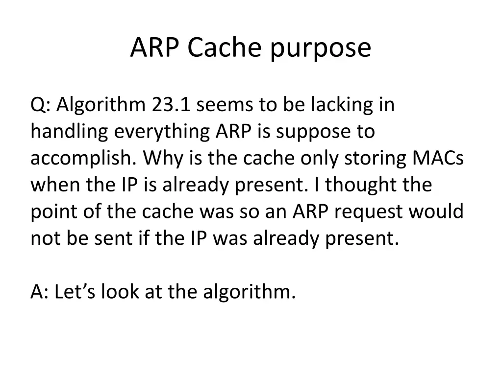 arp cache purpose