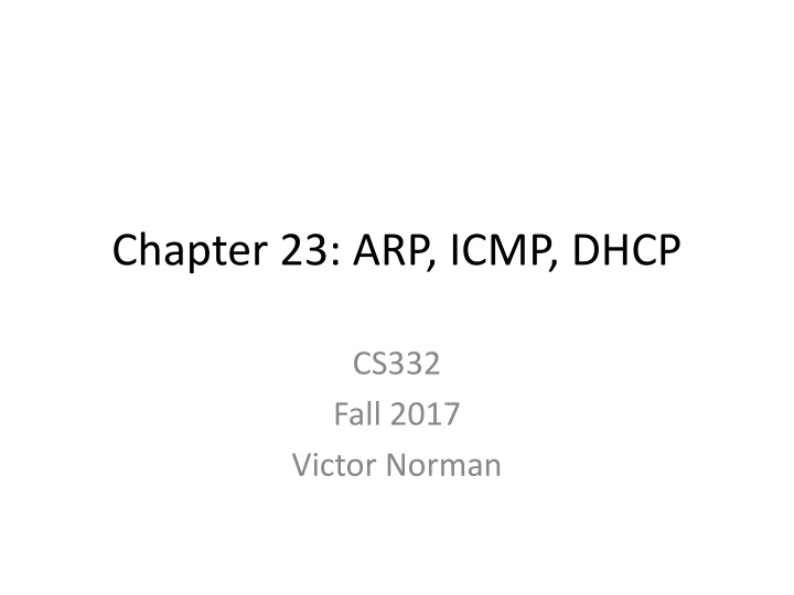 chapter 23 arp icmp dhcp