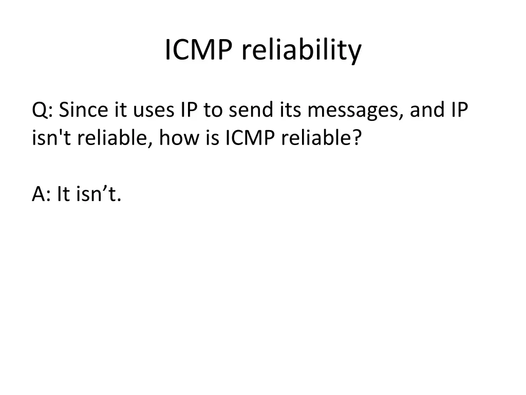 icmp reliability