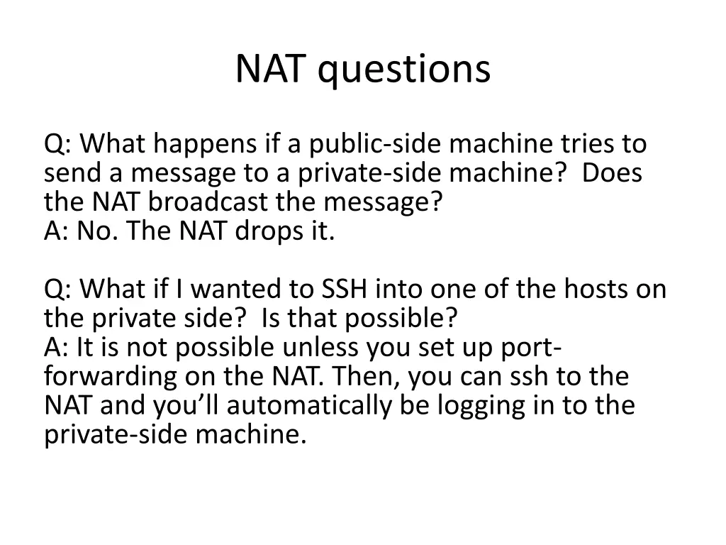 nat questions