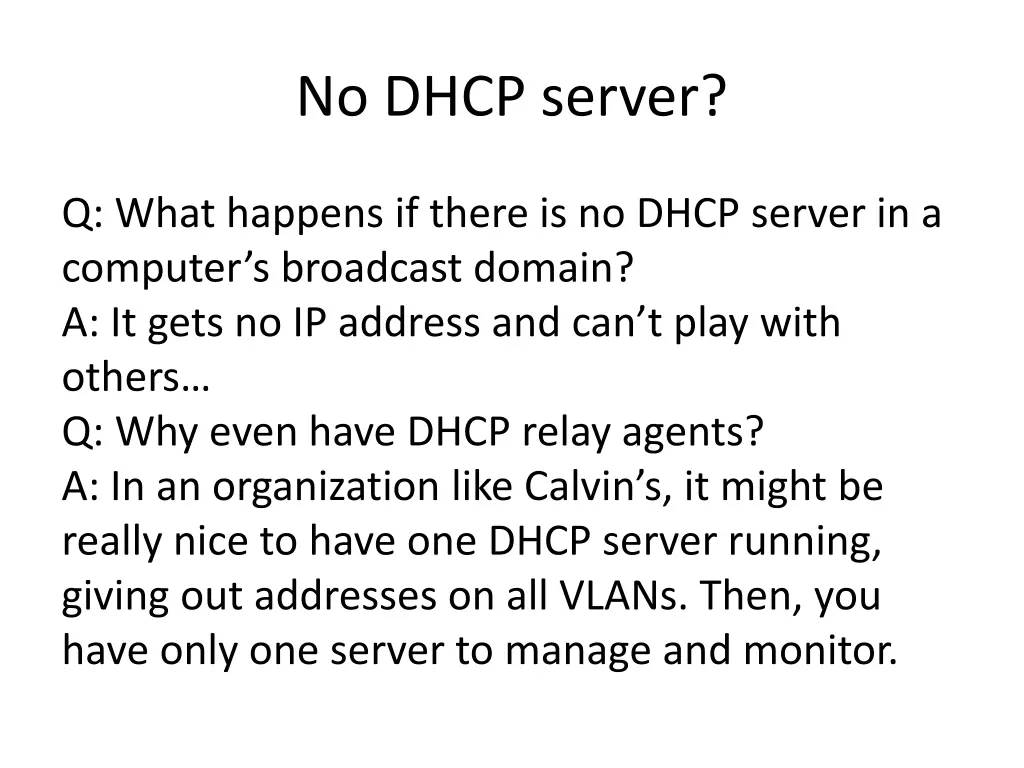 no dhcp server