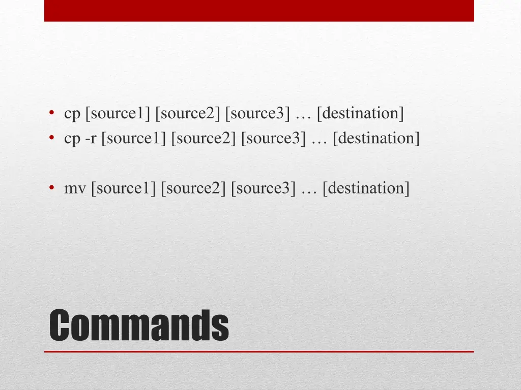 cp source1 source2 source3 destination