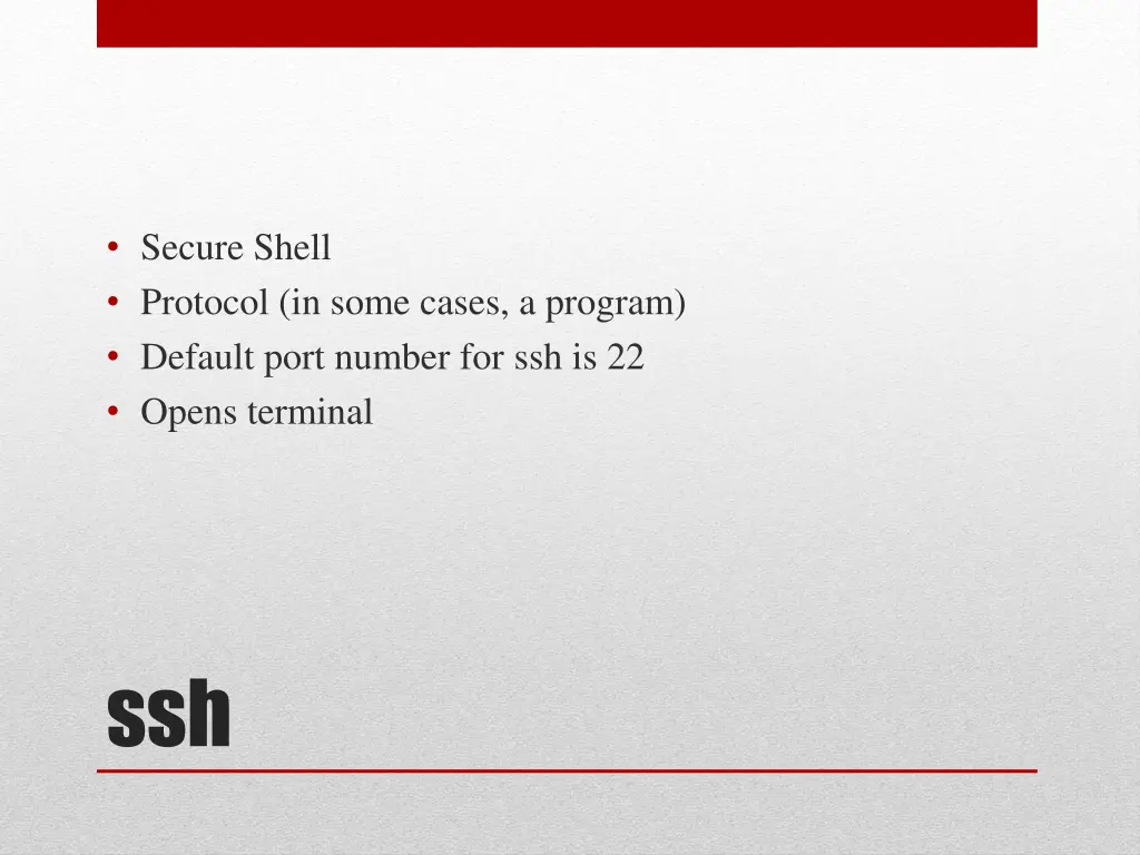 secure shell protocol in some cases a program