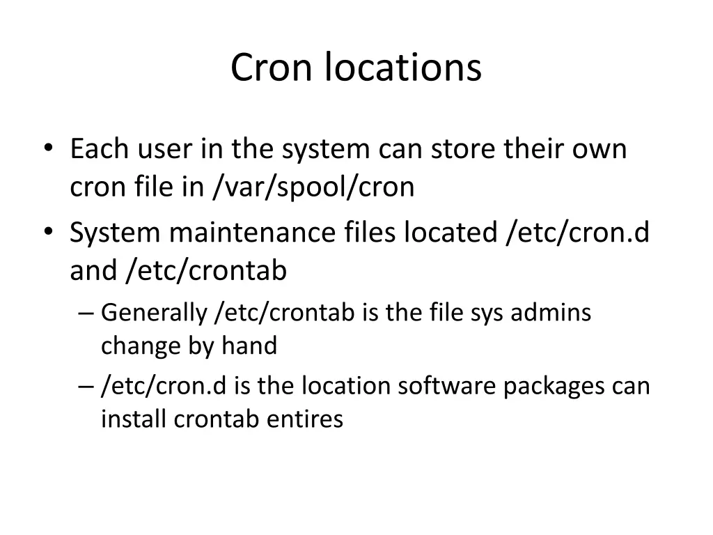 cron locations
