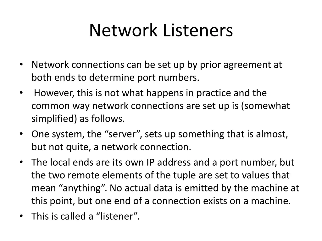 network listeners