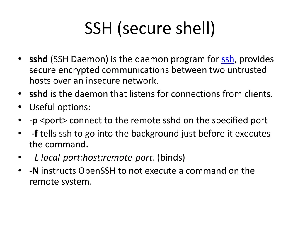ssh secure shell