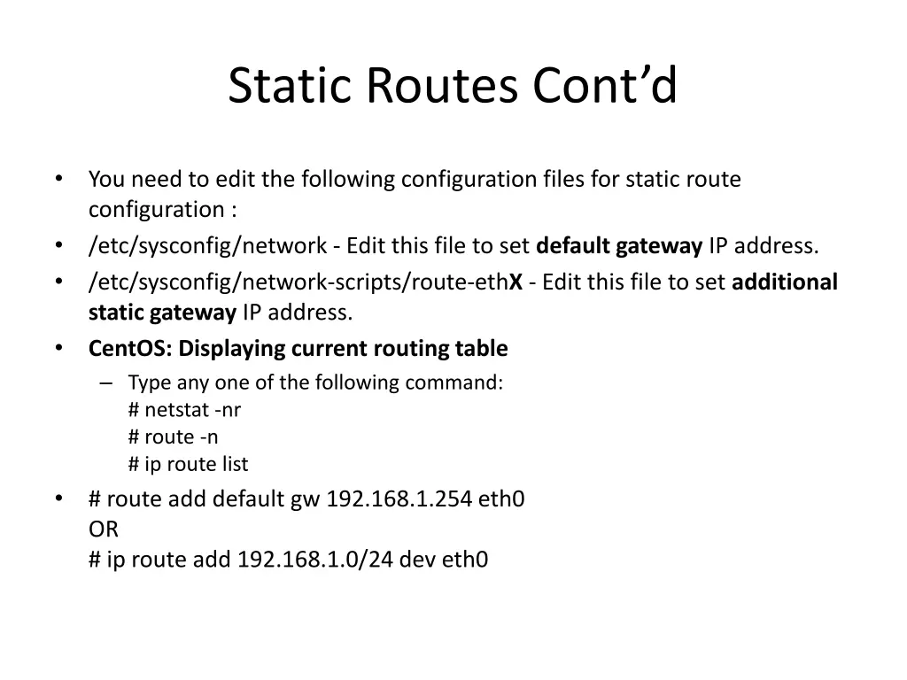 static routes cont d 1