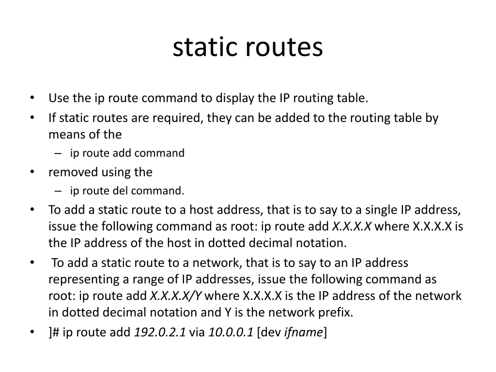 static routes