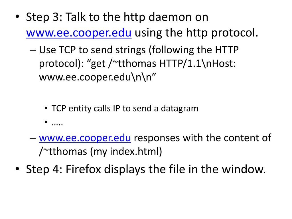 step 3 talk to the http daemon on www ee cooper