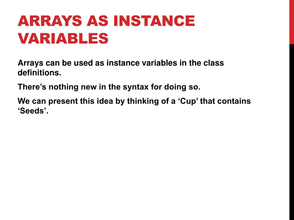 arrays as instance variables