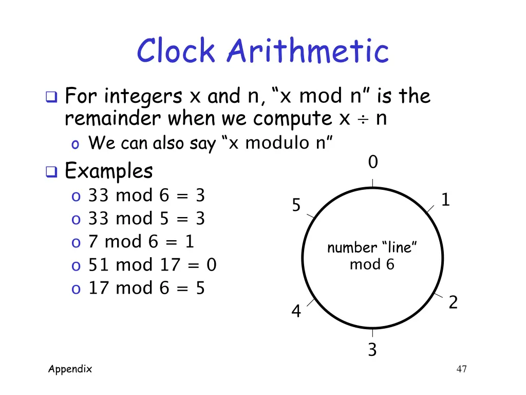 clock arithmetic