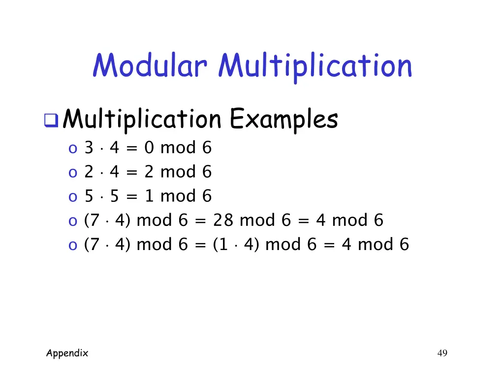 modular multiplication