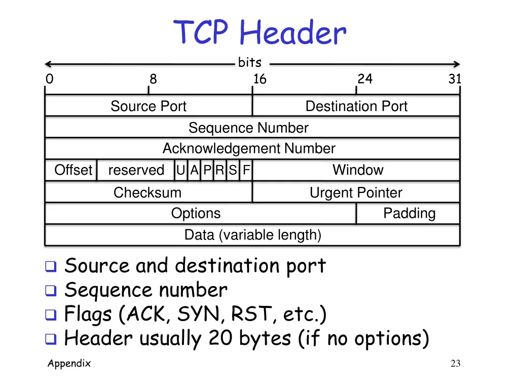 tcp header bits