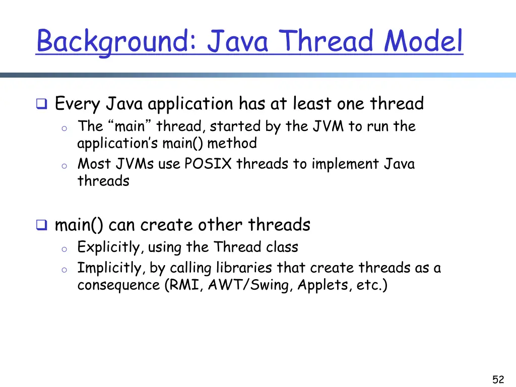 background java thread model