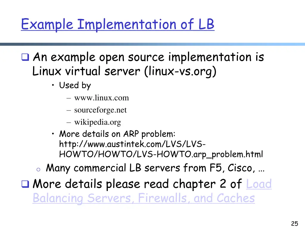 example implementation of lb