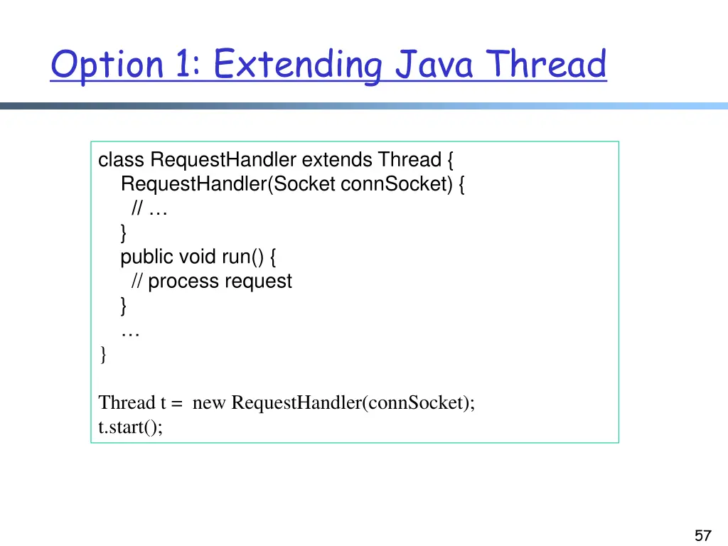 option 1 extending java thread 1