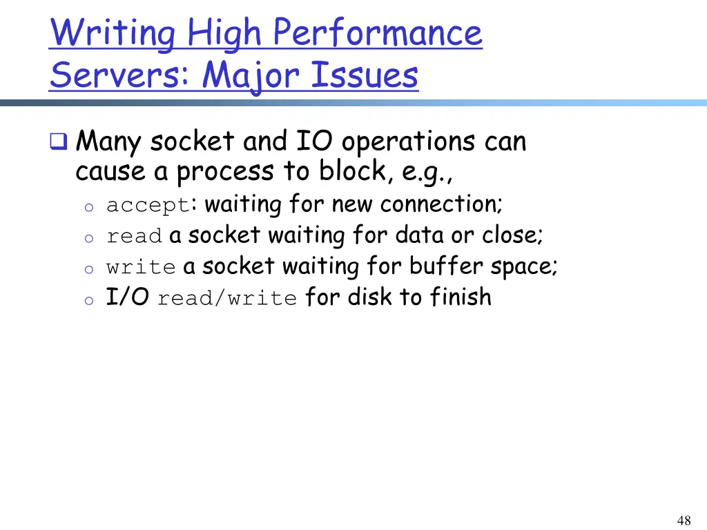 writing high performance servers major issues