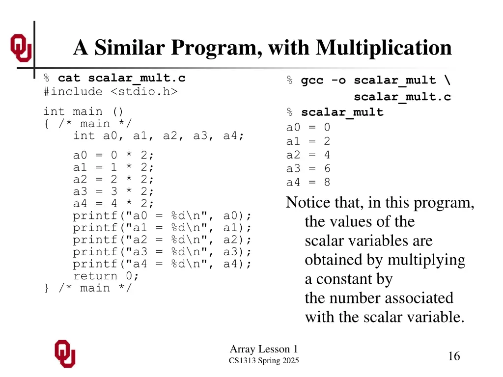 a similar program with multiplication