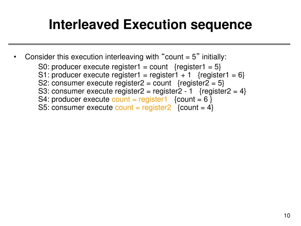 interleaved execution sequence