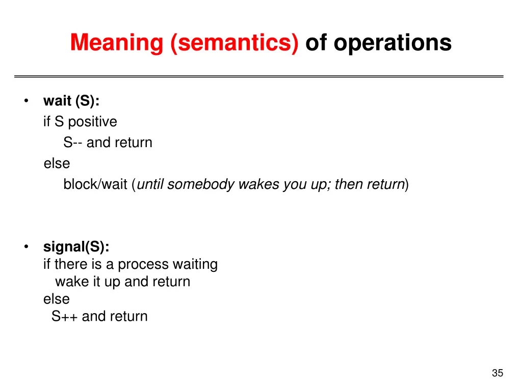 meaning semantics of operations