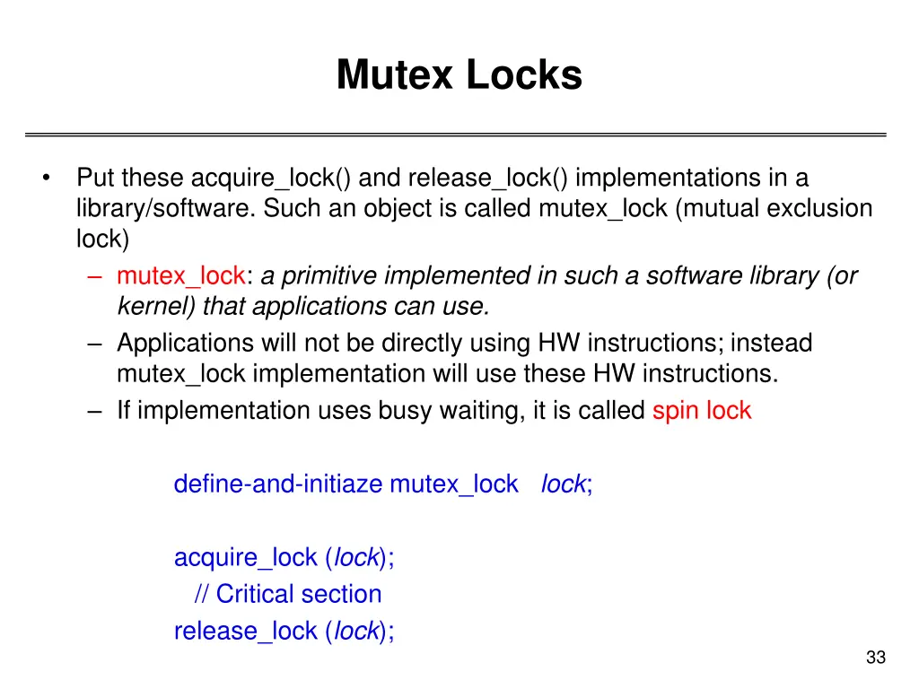 mutex locks