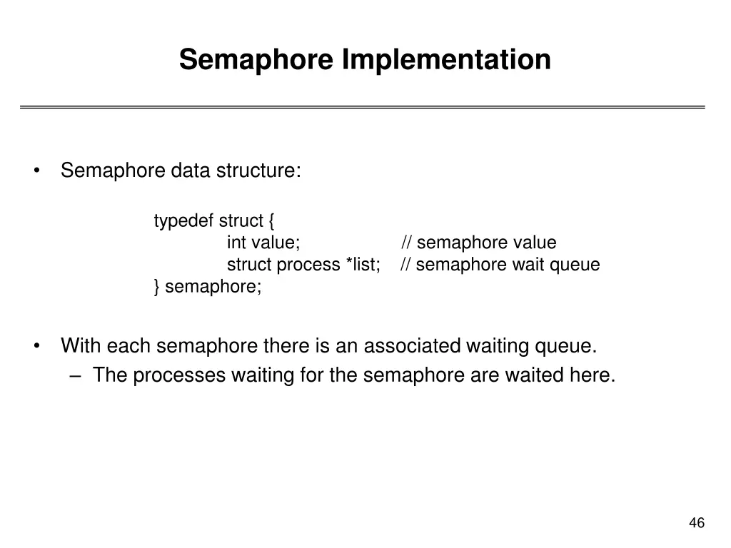 semaphore implementation 1