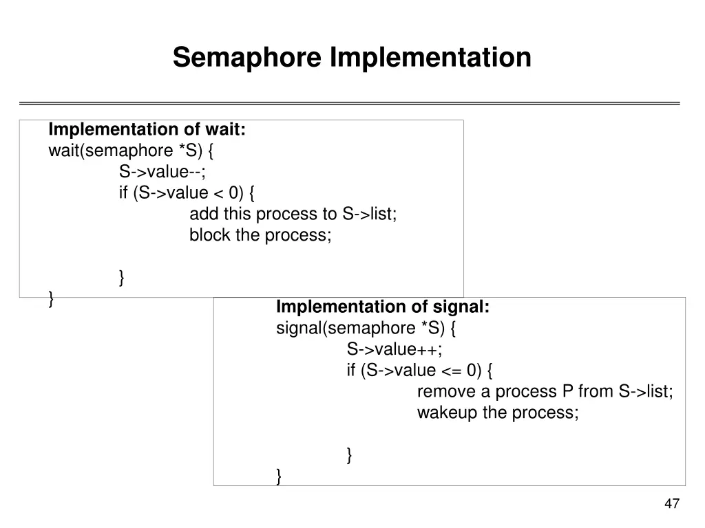 semaphore implementation 2