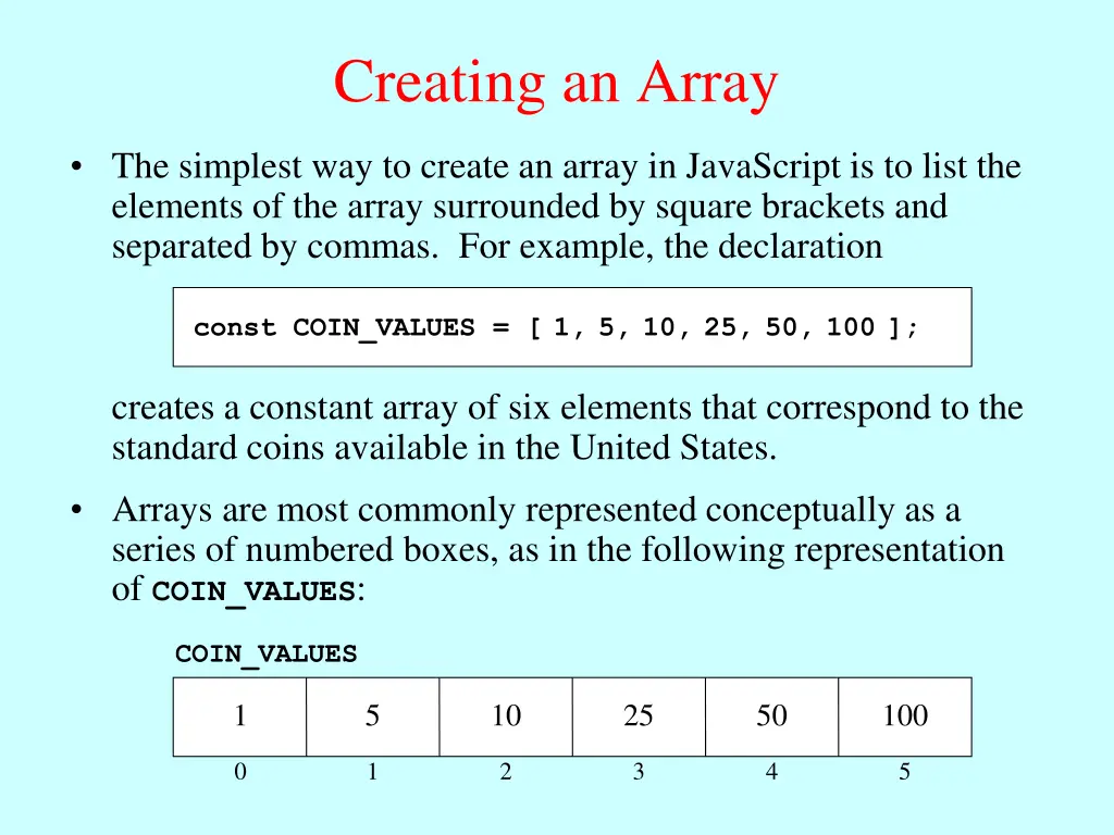 creating an array
