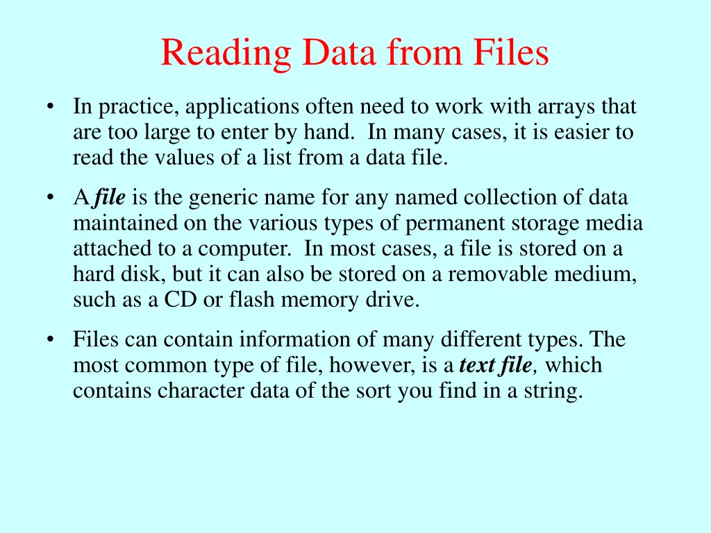 reading data from files