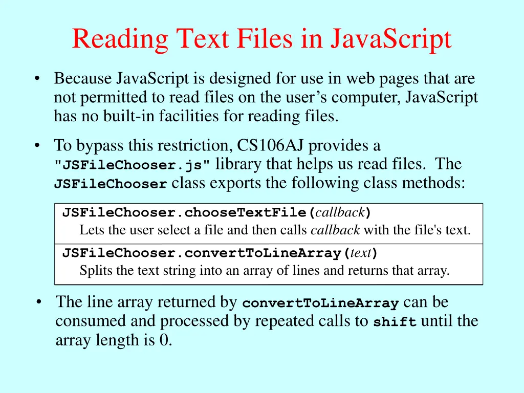 reading text files in javascript