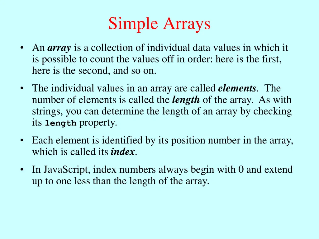 simple arrays 1