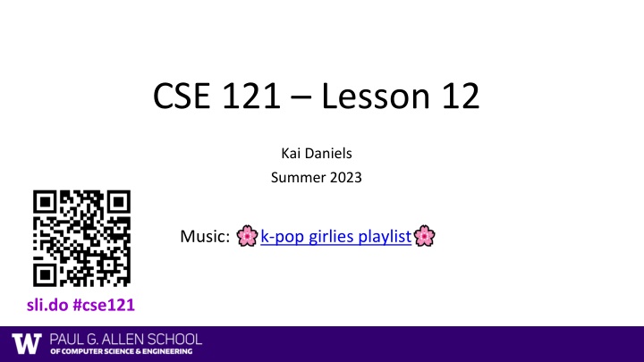 cse 121 lesson 12