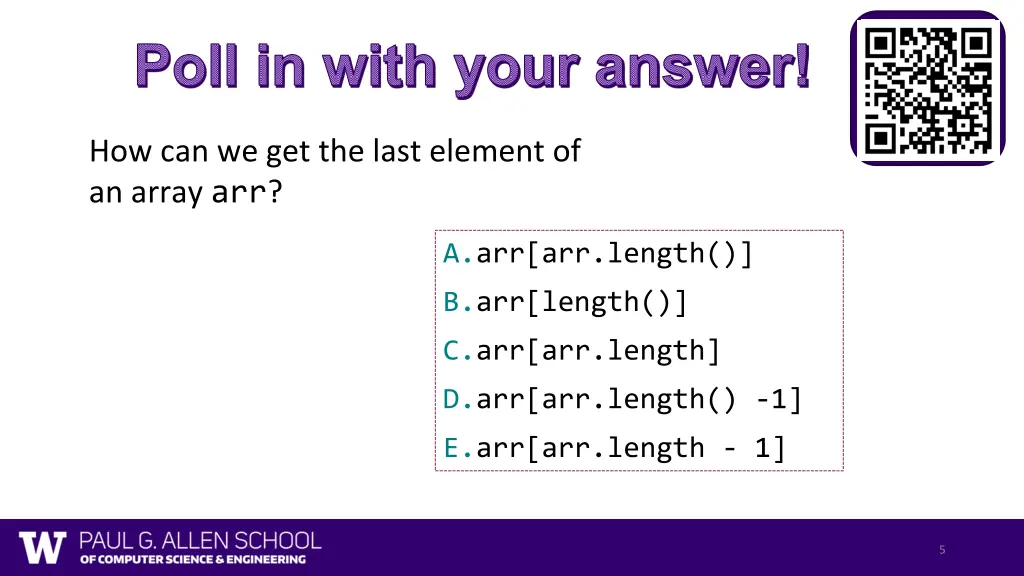 poll in with your answer