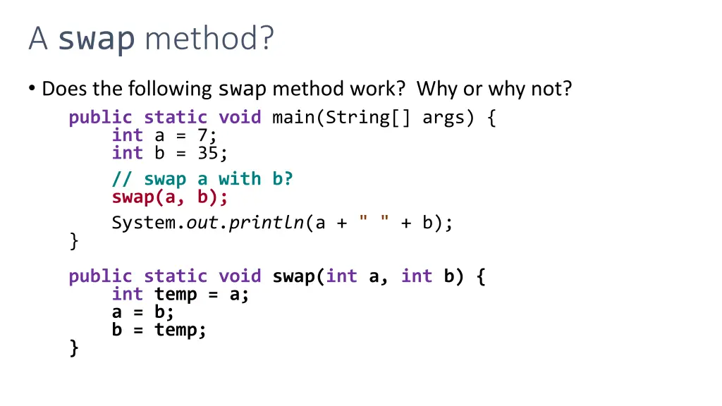 a swap method