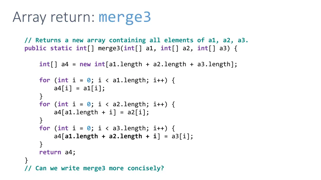 array return merge3