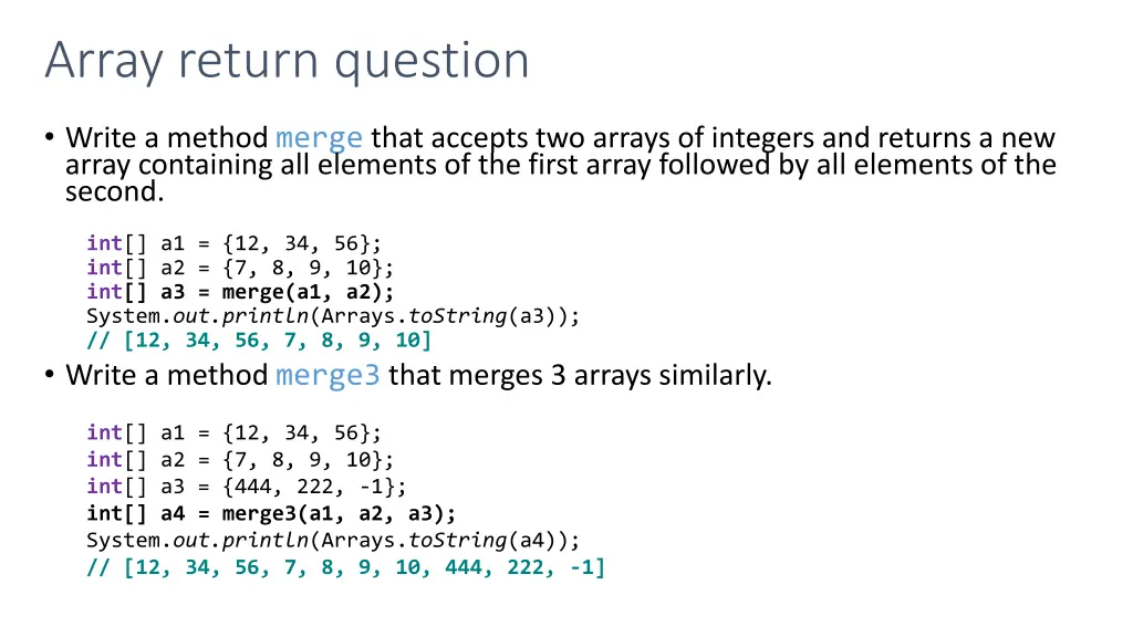 array return question