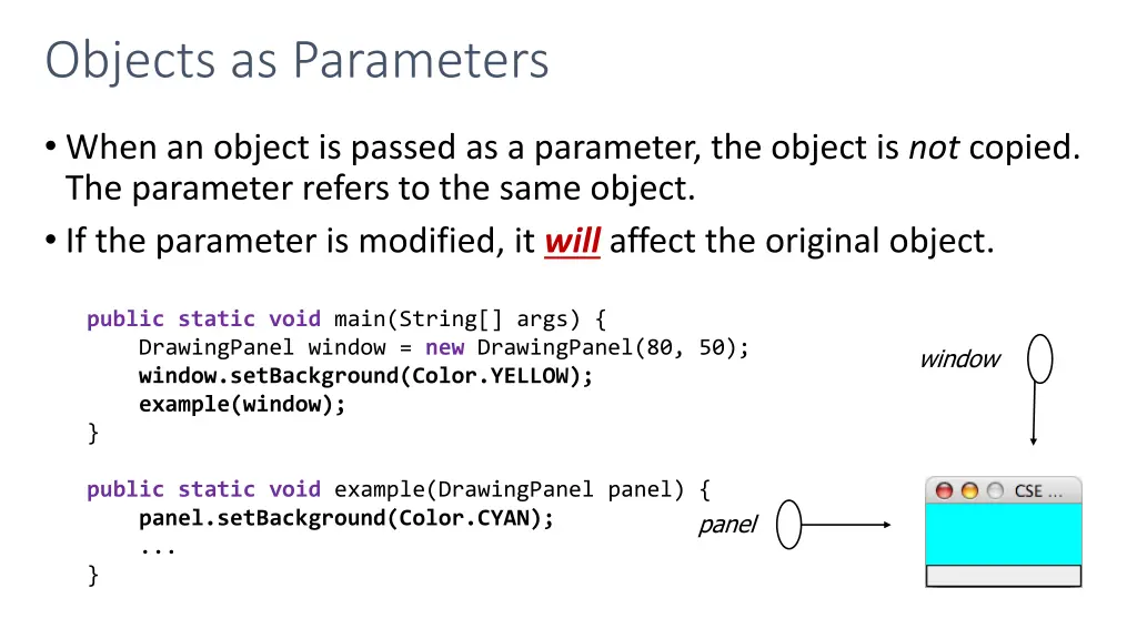 objects as parameters