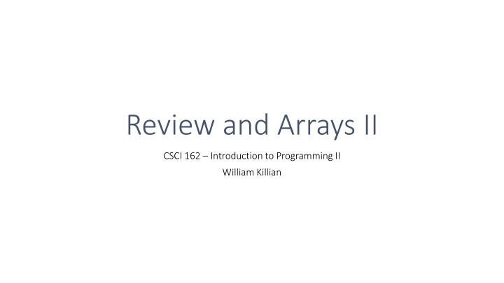review and arrays ii