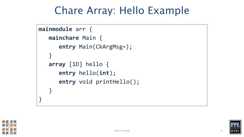 chare array hello example