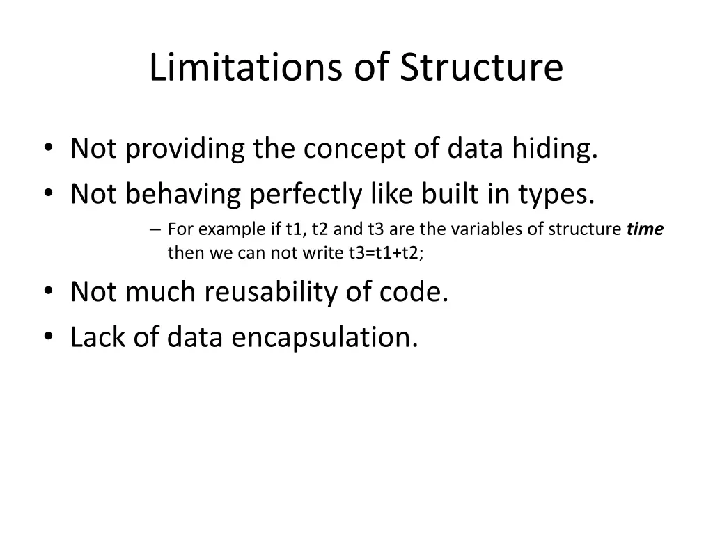 limitations of structure