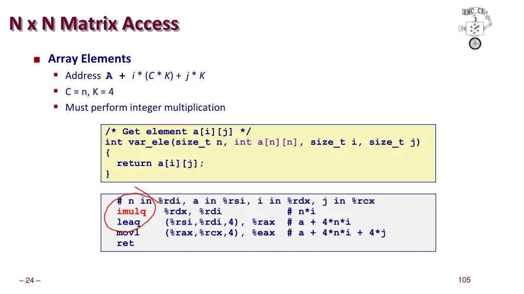 n x n matrix access